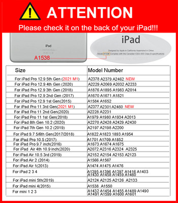 Калъф за НОВ iPad 10.2 8th 7th 9th 10th 10.9 Gen A2197 Fundas PU Ultra Slim Wake Smart Cover за iPad Pro 11 Air 1 2 9.7 2022