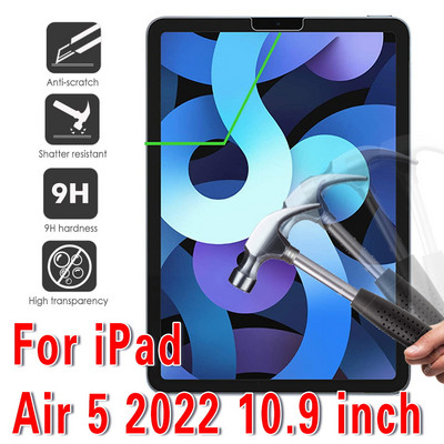 IPad 9 10,2 hüvelykes 2021 edzett üveg Apple Air 2 3/Air 5 4 10,9 Pro 11 10,5 9,7 Mini 5 4 3 2 Protector HD 9H védőfólia esetén