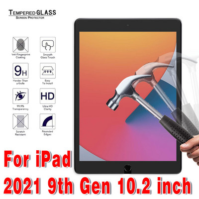 IPad 9 10,2 hüvelykes 2021 edzett üveg Apple Air 2 3/Air 5 4 10,9 Pro 11 10,5 9,7 Mini 5 4 3 2 Protector HD 9H védőfólia esetén