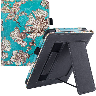 Kindle Paperwhite Signature Edition un Kindle Paperwhite 11. paaudzes korpusa vāks ar statīvu/rokas siksnu un automātisko miega režīmu/modināšanu