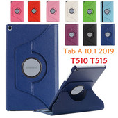 „Samsung Tab A 2019“ 10,1 colio T510 T515 Case 360 besisukantis „Smart Auto-Sleep“ PU stovo dangtelis, skirtas Samsung SM-T510 T515 10,1 colio dangtelis