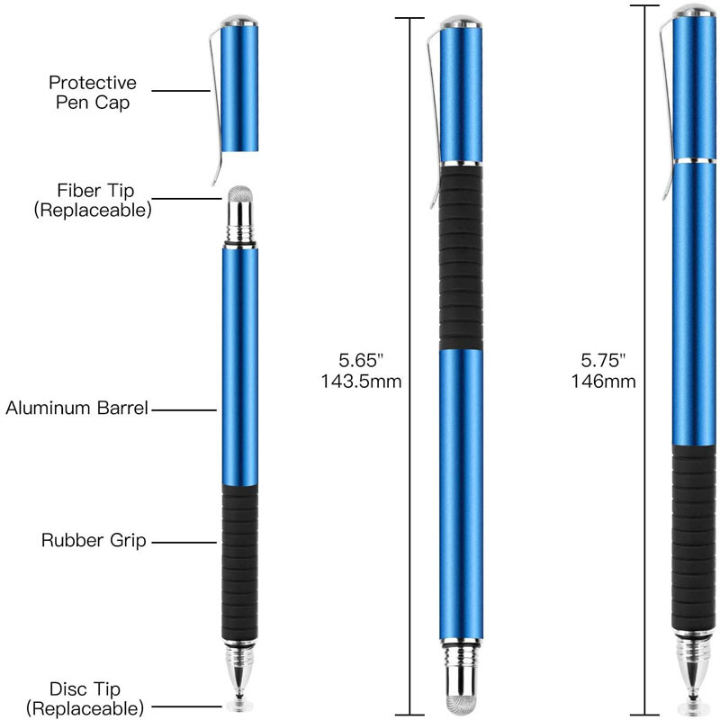 Univerzális Stylus 2 az 1-ben Precision Series Disc Stylus érintőképernyős rajztoll minden kapacitív mobiltelefonhoz, táblagéphez, laptophoz
