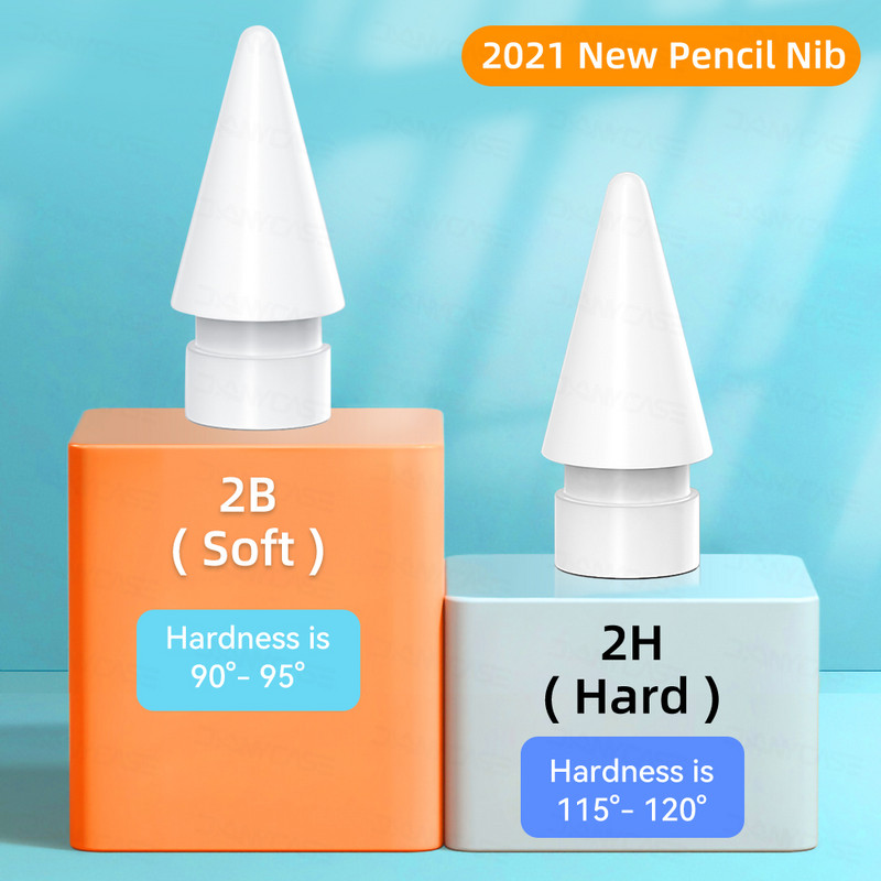 Ceruzacsúcsok Apple Pencil 1. 2. generációhoz, kétrétegű 2B puha és HB kemény iPad tollhegyhez, 4 éves használatra elegendő