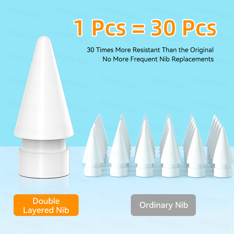 Ceruzacsúcsok Apple Pencil 1. 2. generációhoz, kétrétegű 2B puha és HB kemény iPad tollhegyhez, 4 éves használatra elegendő