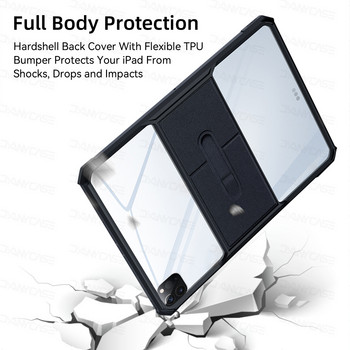 Прозрачен калъф за таблет за iPad Pro 11 2022 2020 Air 4/5 10.9 10th 10.2 7/8/9th 9.7 5/6th mini 45 6 Ултратънък капак със стойка