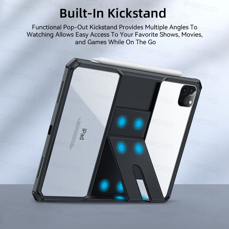 Átlátszó táblagép tok iPad Pro 11 2022 2020 Air 4/5 10.9 10. 10.2 7/8/9. 9.7 5/6 mini 45 6 Ultra vékony fedél állvánnyal