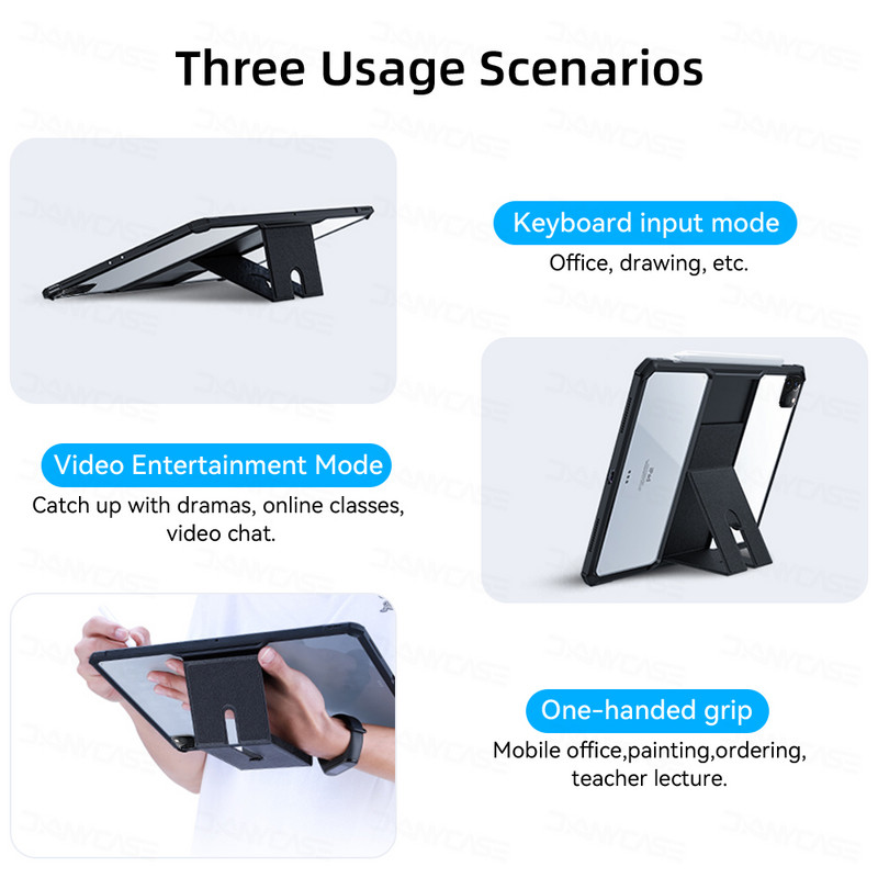 Átlátszó táblagép tok iPad Pro 11 2022 2020 Air 4/5 10.9 10. 10.2 7/8/9. 9.7 5/6 mini 45 6 Ultra vékony fedél állvánnyal