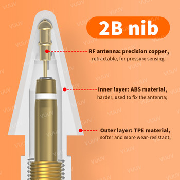 Накрайници за Apple Pencil 1-во 2-ро поколение ЗА APPL PENCIL Двуслоен 2B & HB мек и твърд резервен накрайник за Apple Pencil Nib