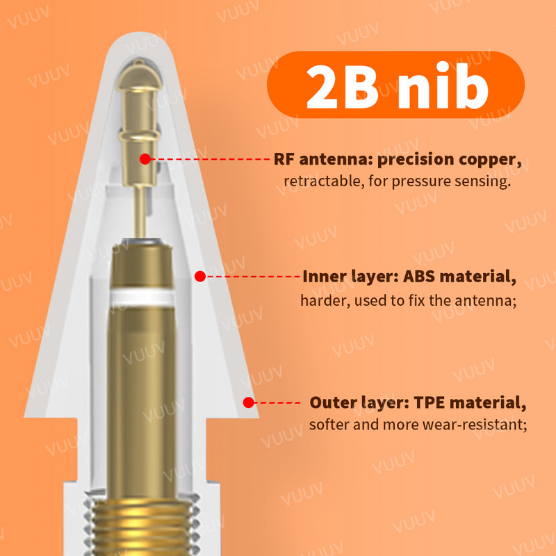 Tippek Apple Pencil 1. 2. generációhoz APPL CERUZAHOZ Kétrétegű 2B és HB Puha és kemény cserehegy Apple ceruzahegyhez