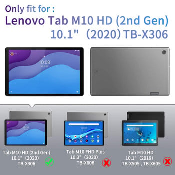 Θήκη για Lenovo Tab M10 HD 10.1 (2ης γενιάς) TB-X306X X306F M10 3ης γενιάς TB328FU TB328XU PU Δερμάτινο κάλυμμα 360 Περιστρεφόμενη θήκη βάσης