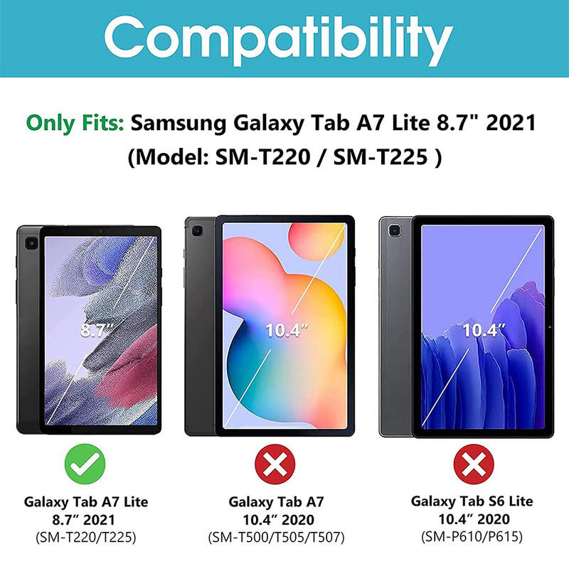 Za Samsung Galaxy Tab A7 Lite SM-T225 T220 8,7 inča Zaštitna folija za zaslon protiv ogrebotina 9H tvrdoća Tablet Kaljeno staklo 2021