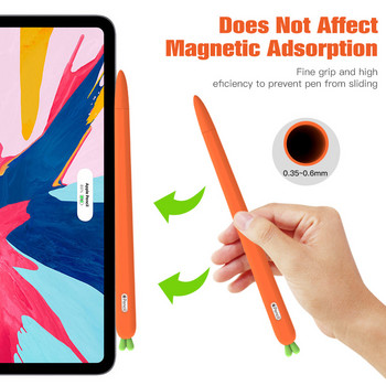 Сладки калъфи за моливи с моркови за Apple Pencil 1 2 Мек силиконов калъф за Ipad Stylus Pen Sleeve Pencil за Apple Tablet Pen