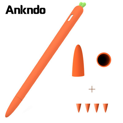 Aranyos sárgarépa tolltartók Apple ceruzához 1 2 puha szilikon borítás Ipad Stylus tollhoz, hüvelyes tolltartó Apple tablet tollhoz