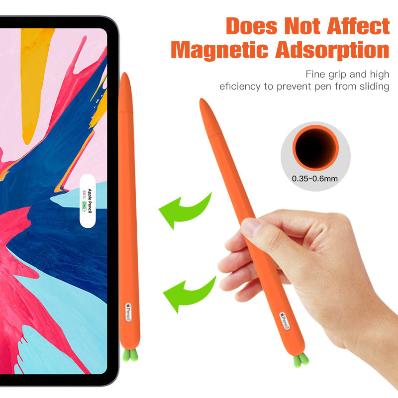 Cute Carrot μολυβοθήκες για Apple Pencil 1 2 Μαλακό κάλυμμα σιλικόνης για στυλό Ipad Stylus Μολυβοθήκη για Apple Tablet Pen