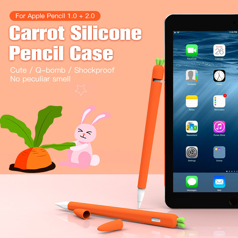 Cute Carrot μολυβοθήκες για Apple Pencil 1 2 Μαλακό κάλυμμα σιλικόνης για στυλό Ipad Stylus Μολυβοθήκη για Apple Tablet Pen