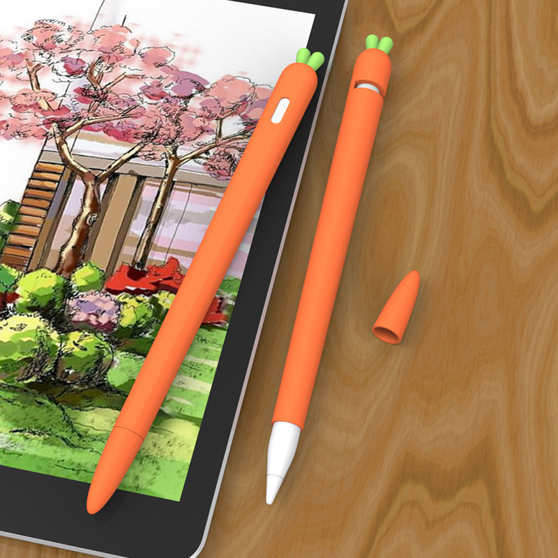 Cute Carrot μολυβοθήκες για Apple Pencil 1 2 Μαλακό κάλυμμα σιλικόνης για στυλό Ipad Stylus Μολυβοθήκη για Apple Tablet Pen