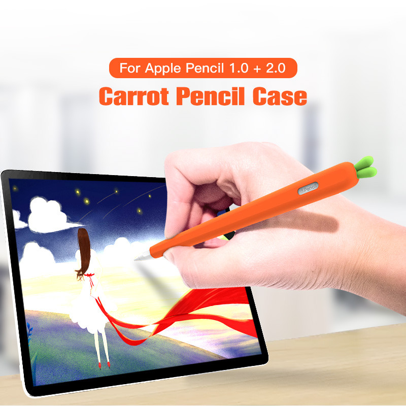 Cute Carrot μολυβοθήκες για Apple Pencil 1 2 Μαλακό κάλυμμα σιλικόνης για στυλό Ipad Stylus Μολυβοθήκη για Apple Tablet Pen