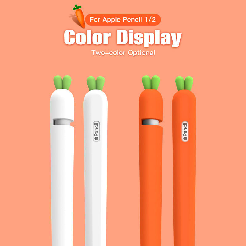 Cute Carrot μολυβοθήκες για Apple Pencil 1 2 Μαλακό κάλυμμα σιλικόνης για στυλό Ipad Stylus Μολυβοθήκη για Apple Tablet Pen
