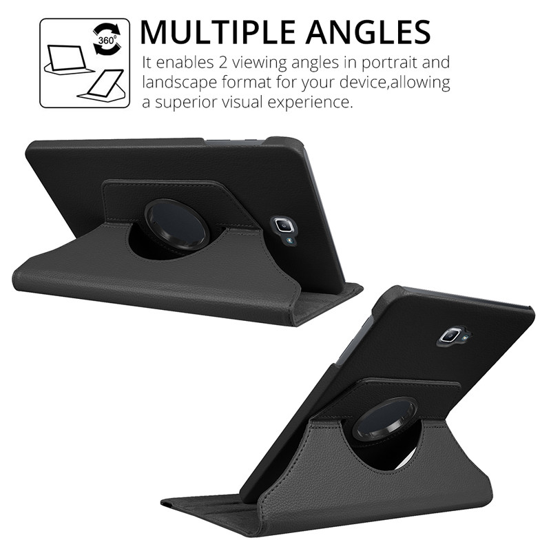 360 besisukantis dėklas Naujas, skirtas Samsung Galaxy Tab A 10.1 2016 Case T580 T585 SM-T580 SM-T585 stovo dangtelis PU odinis planšetinio kompiuterio dėklas
