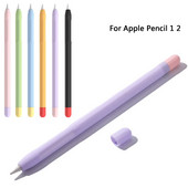 Stylus Cover Silikona futrālis Apple Pencil 1 2 Aizsargmaciņai Neslīdošs Pretkrītošs iPad zīmuļa 2 1 vāciņš
