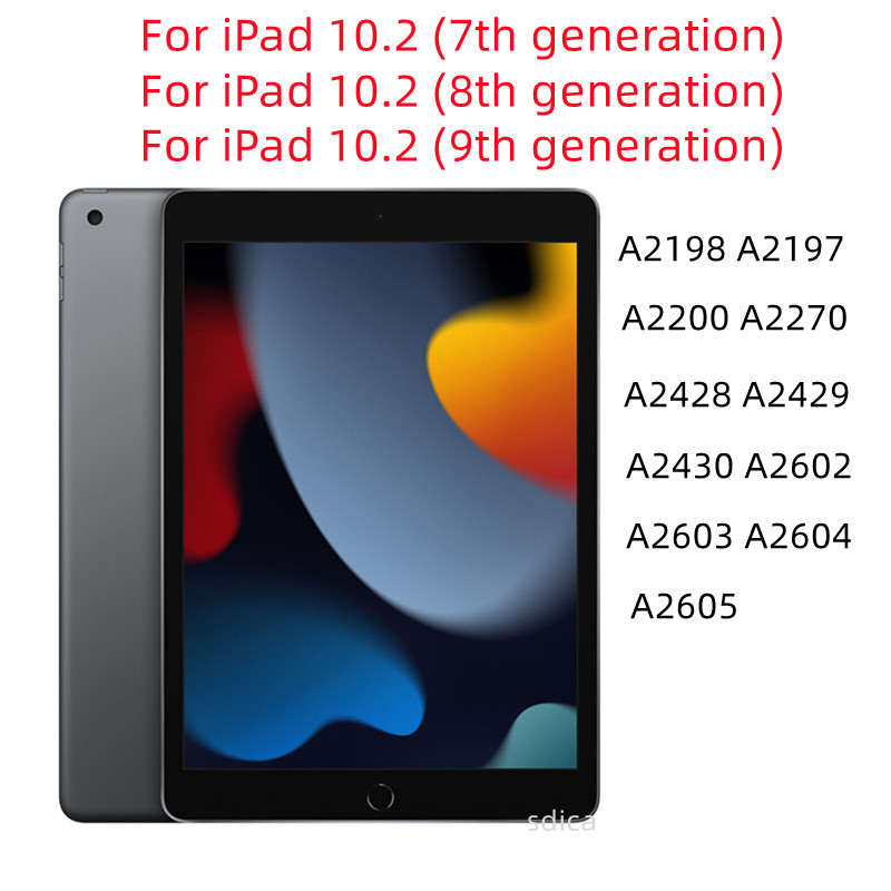 Rūdīta stikla ekrāna aizsargs iPad 10,2 collu A2602 A2603 A2604 A2605 A2270 A2428 A2429 A2430 A2200 A2198 A2197 planšetdatora plēve