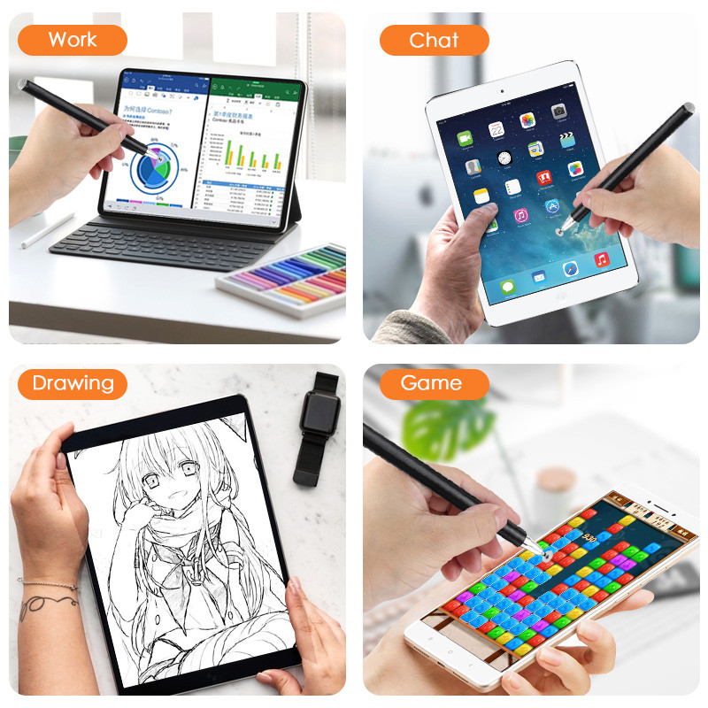 Stilo FONKEN pentru ecran tactil 2-în-1 stilou atins pentru telefon, tabletă, vârf vizibil, creion de desen pentru laptop Samsung Android Pen