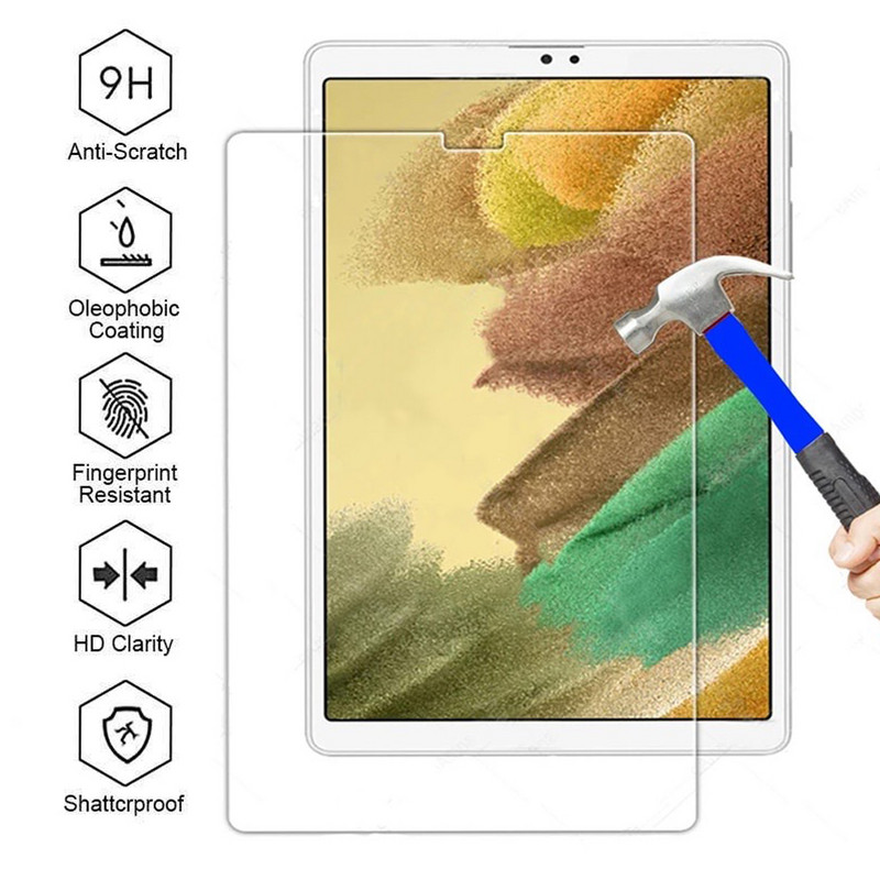2 Pack 9H grūdintas stiklas, skirtas Samsung Galaxy Tab A7 Lite 8,7 colio ekrano apsaugai 2021 SM-T220 T225 nuo įbrėžimų