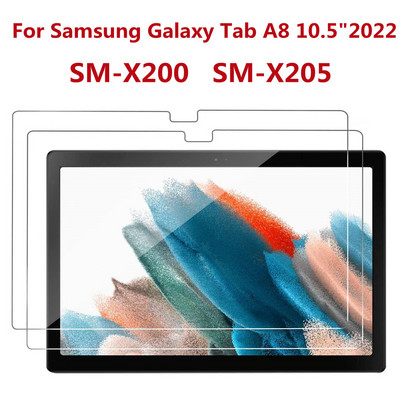 2 iepakojuma planšetdatora ekrāna aizsargs Samsung Galaxy Tab A8 10,5 collu aizsargājošai 2022 SM-X200 X205 rūdīta stikla plēvei pret skrāpējumiem