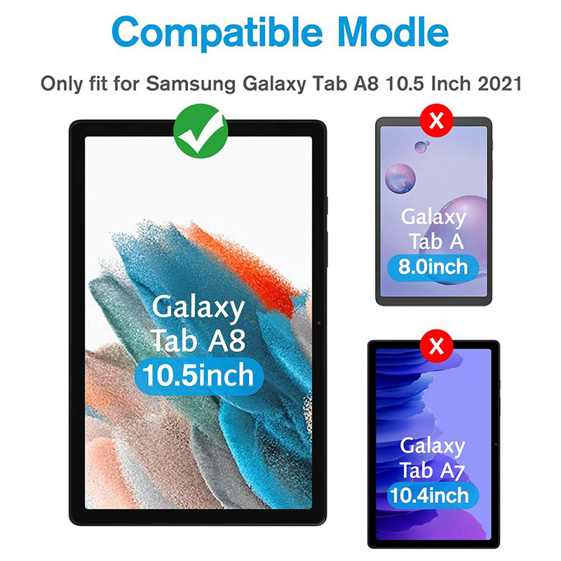 2 iepakojuma planšetdatora ekrāna aizsargs Samsung Galaxy Tab A8 10,5 collu aizsargājošai 2022 SM-X200 X205 rūdīta stikla plēvei pret skrāpējumiem