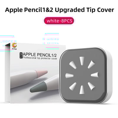 8Pcs silikonska zamjenska futrola za pero, zaštitni poklopac za vrh, za Apple Pencil 1 2 univerzalna futrola za olovku za zaslon osjetljiv na dodir 2018 2020