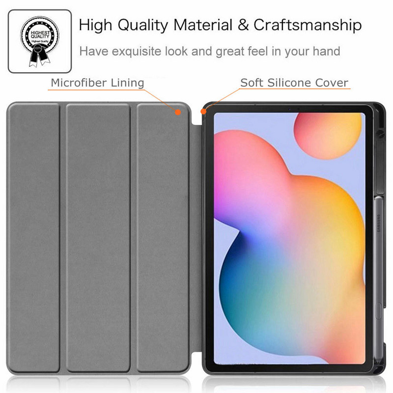 Torbica za Samsung Galaxy Tab S6 Lite 10.4 2022 2020 SM-P610/P613/P615/P619 Mekana silikonska maska za pametni tablet s držačem za olovke