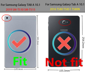 Για Samsung Galaxy Tab A 10.1 SM T510 SM-T515 SM-T510 Stand κάλυμμα tablet Για samsung Tab A 2019 10.1 T510 Funda Case Tablet Casa
