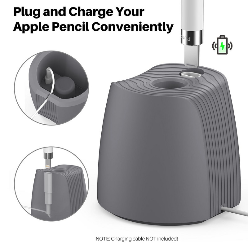 Pentru Apple Pencil 1/2 Suport din silicon Suport încărcător Stație de încărcare stilou portabil Adaptor Dock Bază anti-alunecare Accesorii pentru tablete