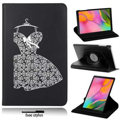 360 pöörlev tahvelarvuti ümbris Samsung Galaxy Tab A 10,1" 2019 T510 T515 ümberpööratava valge pildiga aluse kate sobib Tab S6 Lite P610