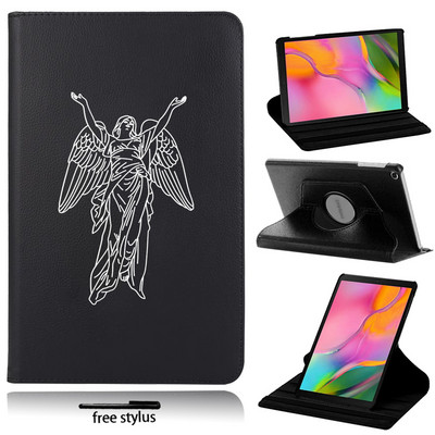 360 pöörlev tahvelarvuti ümbris Samsung Galaxy Tab A 10,1" 2019 T510 T515 ümberpööratava valge pildiga aluse kate sobib Tab S6 Lite P610