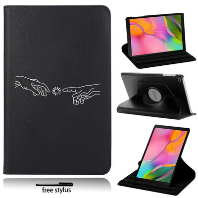 360 pöörlev tahvelarvuti ümbris Samsung Galaxy Tab A 10,1" 2019 T510 T515 ümberpööratava valge pildiga aluse kate sobib Tab S6 Lite P610