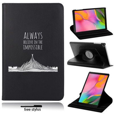 360 pöörlev tahvelarvuti ümbris Samsung Galaxy Tab A 10,1" 2019 T510 T515 ümberpööratava valge pildiga aluse kate sobib Tab S6 Lite P610