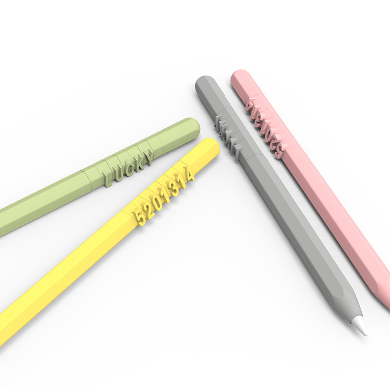 Slatka silikonska pernica u boji bombona za Apple Pencil 2/1 za iPad Tablet Touch Pen Smiješna DIY Letter Number Zaštitna maska