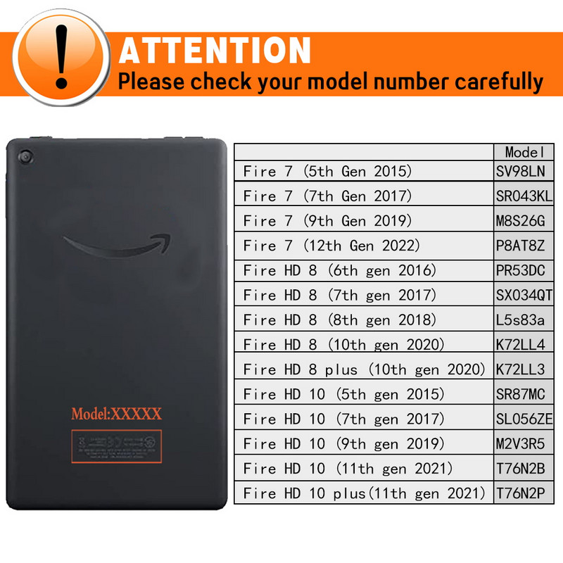 Futrola za tablete za Amazon Fire HD 10 (5./7./9.)/Fire HD 8 (7./8./10. generacija)/Fire 7 (5./7./9.) maska + olovka