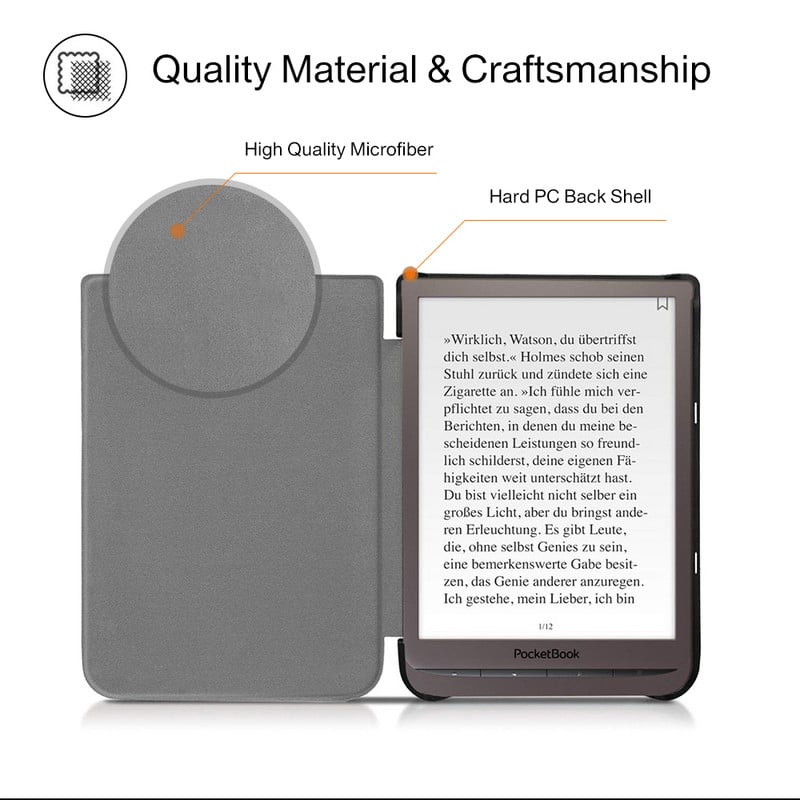 Plonas dėklas, skirtas „PocketBook 740 InkPad 3 Pro“ el. knygų dėklas, skirtas „Pocketbook 740 Color PB741“ 7,8 colio elektroninio skaitytuvo automatiniam miego režimui