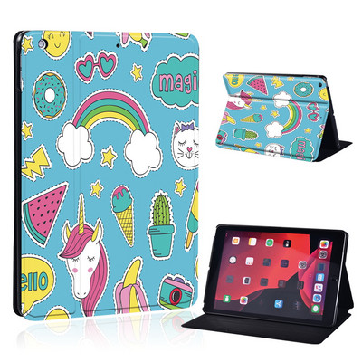 Mielas animacinio filmo planšetinio kompiuterio dėklas, skirtas iPad Air 4 10,9 2020 IPad 10,2 7-asis 8-asis sulankstomas stovo dangtelis, skirtas Air 3 10,5 Air 1 2 9,7 5-as 6-asis Mini 4 5