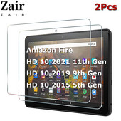 2 bucăți de protecție pentru ecran din sticlă temperată anti zgârieturi pentru Amazon Kindle Fire HD 10 2015 2019 2021 Film de protecție a 5-a a 9-a a 11-a generație