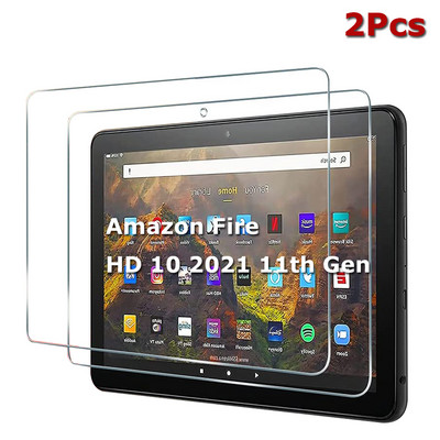 2 bucăți de protecție pentru ecran din sticlă temperată anti zgârieturi pentru Amazon Kindle Fire HD 10 2015 2019 2021 Film de protecție a 5-a a 9-a a 11-a generație
