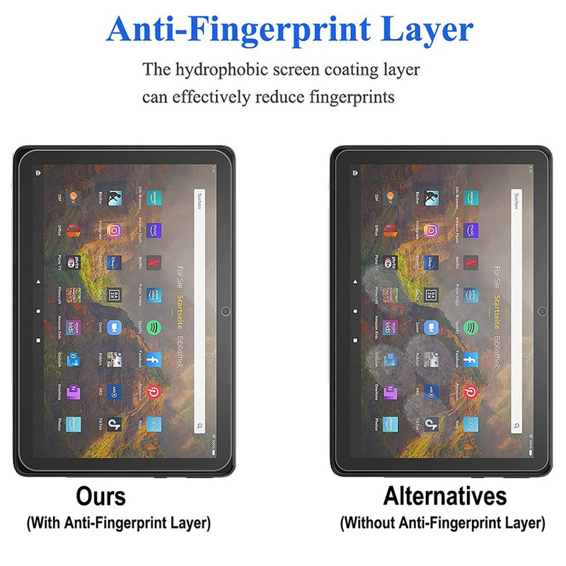 2 bucăți de protecție pentru ecran din sticlă temperată anti zgârieturi pentru Amazon Kindle Fire HD 10 2015 2019 2021 Film de protecție a 5-a a 9-a a 11-a generație