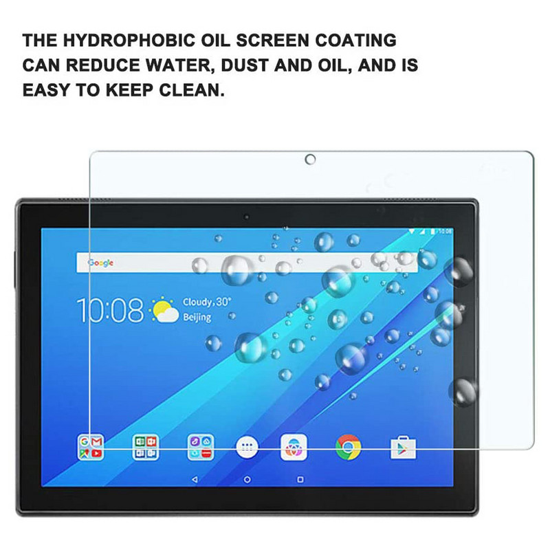 Grūdinto stiklo ekrano apsauginė plėvelė, skirta Lenovo Tab M10 10,1 colio TB-X605F X505F, apsauganti nuo pirštų atspaudų ir įbrėžimų planšetės