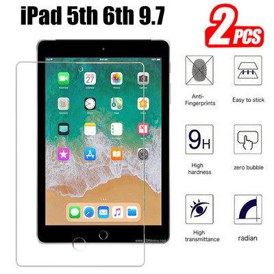 Planšetinio kompiuterio grūdinto stiklo ekrano apsaugos dangtelis, skirtas Apple iPad 5th 6th Generation 2017 2018 Grūdinta plėvelė iPad 5 6 A1822 A1823