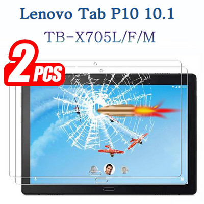 (2 опаковки) Закалено стъкло за Lenovo Tab P10 10.1 TB-X705L/X705F/X705M Защитно фолио за таблет с пълно покритие против надраскване