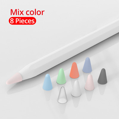 PZOZ 8 τμχ για Apple Pencil 1 2 Γραφίδα Tablet Θήκη μύτης αφής Μαλακή θήκη σιλικόνης Προστατευτική θήκη για apple Κάλυμμα αφής θήκης στυλό