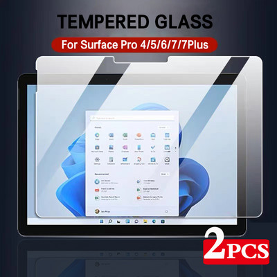 2 vnt. ekrano apsauga, skirta Microsoft Surface Pro 4 5 6 7 8 X 9 13`` 12.3 Go 2 3 Apsauginė plėvelė nuo įbrėžimų, skaidrus grūdintas stiklas