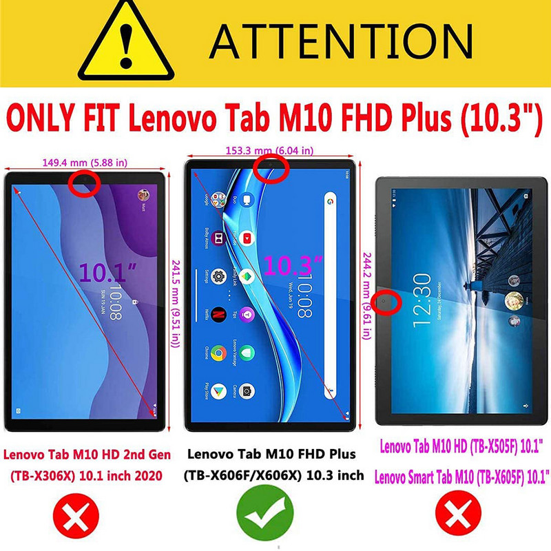 Karastatud klaasist ekraanikaitse Lenovo Smart Tab M10 FHD Plus TB-X606F TB-X606X 10,3-tollise tahvelarvuti kaitsekile 9H klaasi jaoks